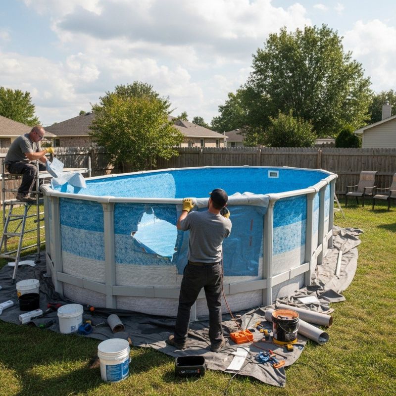 Local Above Ground Pool Installation pros at work